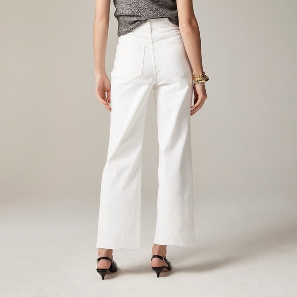 NWT! J. CREW ’96 Slim Wide Jeans Retro Raw Hems Solid White Preppy 30 Tall 30T - Picture 8 of 15
